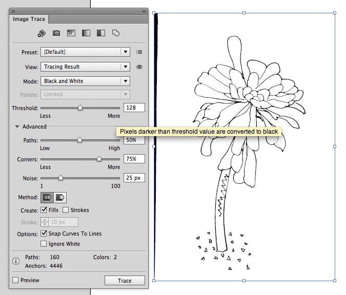 How To Use The Live Trace Tool In Illustrator CS6 To Digitise Your Line 